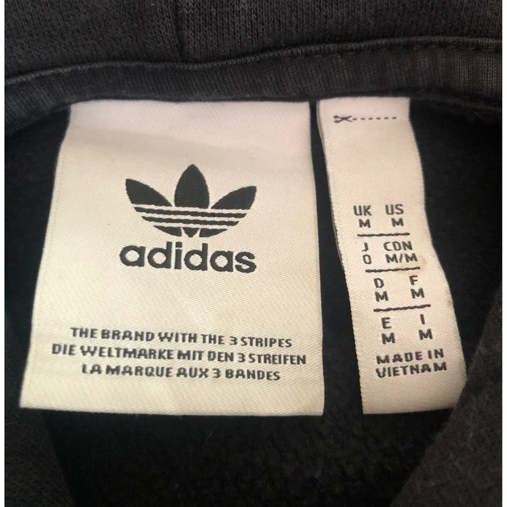 Adidas Trefoil‎ Logo Hoodie Black Pullover Sweatshirt Men's Size Medium
